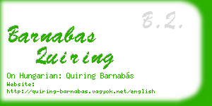 barnabas quiring business card